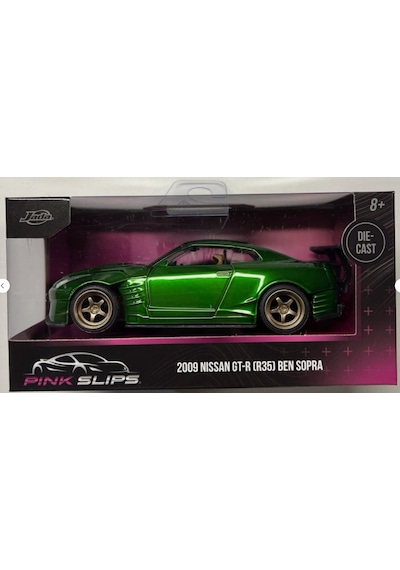 Jada Pink Slips - 2009 Nıssan Gt-r R35 Green Ben Sopra 1/32 Dikkat Uzunluk 15 Cm Yeşil