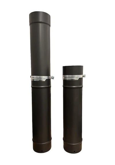 Ayarlanabilir Soba Borusu / Boy: 45 - 75 Cm / Çap: 13 Cm / Mat Siyah Emaye / Baba's Stove