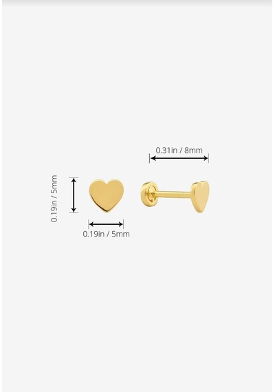 Sefa Gold 14 Ayar Altın Tragus Kalp Küpe