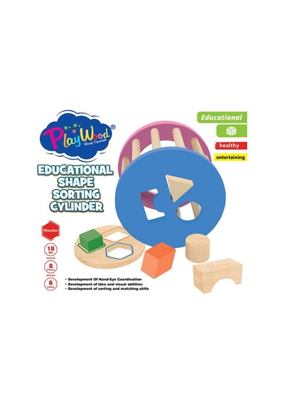 Playwood Playwood Ahşap Eğitici Silindir Bul-tak