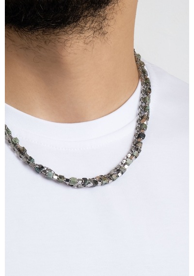 So Chic Jasper Taşlı 55 Cm Çelik Çoklu Erkek Kolye