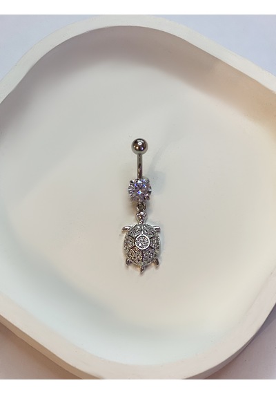 Kadın Kaplumbağa Model Çelik Piercing Gümüş