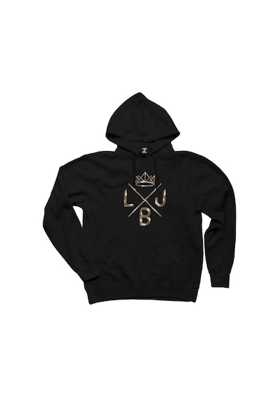 Lebron James King logo Siyah Kapşonlu Sweat Siyah