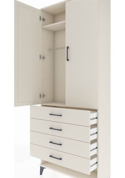 Arges Dolap 2 Raflı 4 Çekmeceli Tek Askılı 88x30x221 Aytaşı-aytaşı Aytası