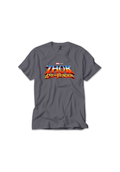 Thor Love And Thunder Logo Gri Tişört Gri