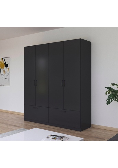 Alev Giyinme Dolabı - Çok Amaçlı Dolap - Gardırop 180 Cm-4 Kapaklı-2 Çekmeceli