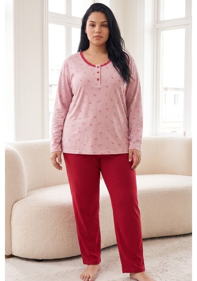Siyah İnci Pamuklu Likralı Büyük Beden Battal Boy Örme Pijama Takım26240889 Çok Renkli Siyah İnci Pamuklu Likralı Büyük Beden Battal Boy Örme Pijama Takım26240889 Çok Renkli