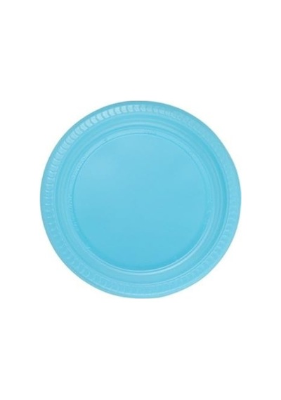 Mavi Renkli Plastik Tabak - 25 Adet Set 15x9