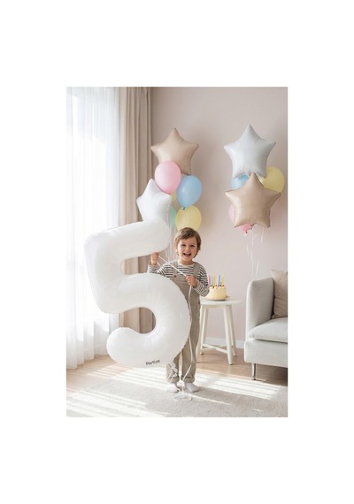 Beyaz 32 İnç Rakam 5 Folyo Balon 5 Yaş Doğum Günü Konsepti Sayı Balonu Helyum Uyumlu Parti Dekorasyon Süsleme Çok Renkli