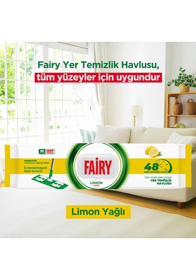 50'li Mop Uyumlu Yer Temizlik Havlusu - Limon Yağı