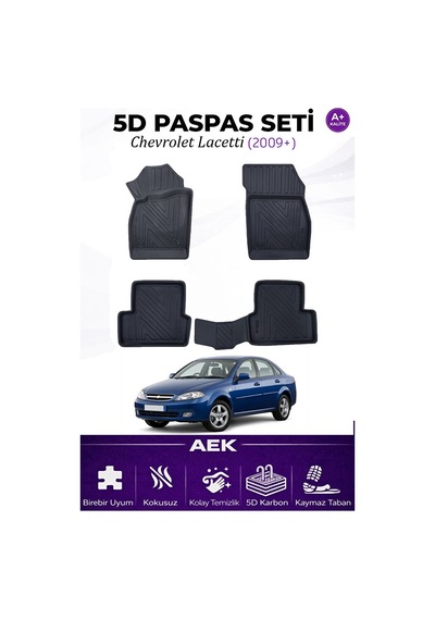 Chevrolet Lacetti 2008+ Araca Özel Havuzlu "karbon" Paspas Takımı