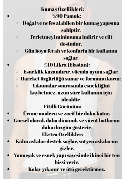 Mrmpro Kadın Lacivert Fitilli Görünümlü Kalın Askılı Basic Atlet Body %95 Pamuk Gri Melanj