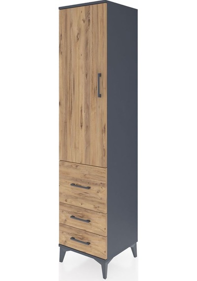 Hyperion Dolap 2 Raflı 3 Çekmeceli Tek Askılı 44x44x195 Antra... Antrasit