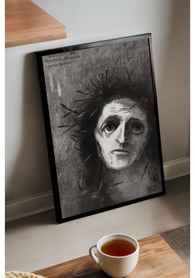 Crown Of Pain Siyah Ahşap Çerçeveli Poster, Dekoratif Soyut Monokrom Duvar Tablosu