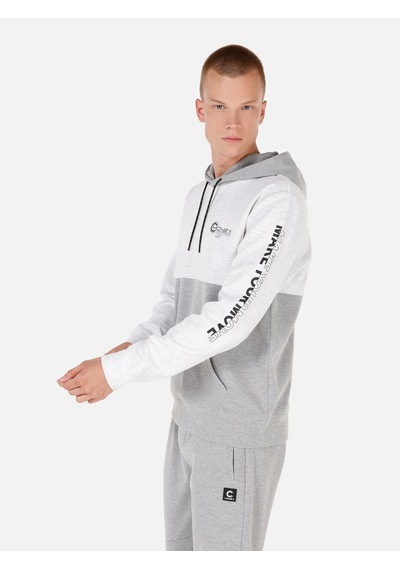 Colin's Colins Normal Kesim Kapüşonlu Baskılı Gri Erkek Sweatshirt Cl1070125 Gri Melanj