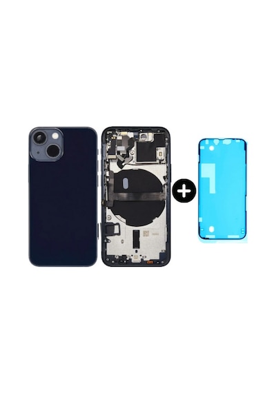 Apple Uyumlu iPhone 13 Mini Boş Kasa Siyah + Sıvı Ve Toz Bandı