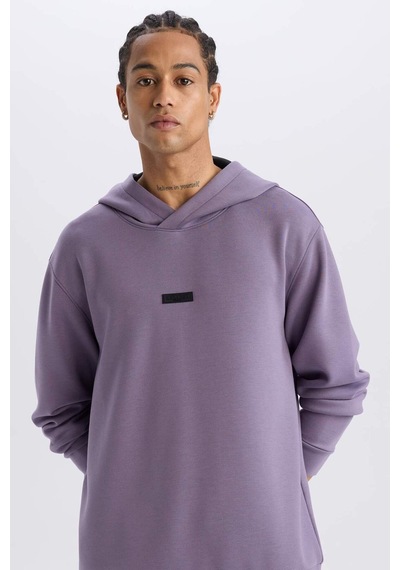 DeFactoFit Standart Fit Kapüşonlu Skuba Dalgıç Kumaş Sporcu Sweatshirt D7364AX25SPPR506
