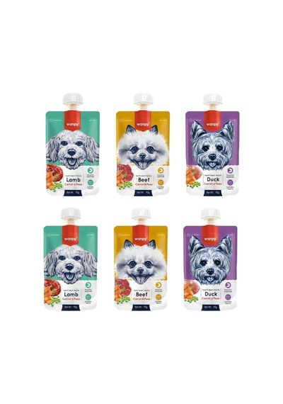 Wanpy 3 Çeşit Karma Taze Köpek Et Ezmesi 6 x 90 G