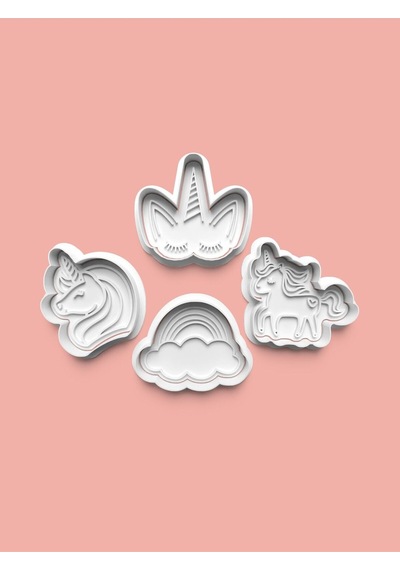 Unicorns Kurabiye Kalıbı Ve Şeker Hamuru Kalıbı 4'lü Set 0508-set