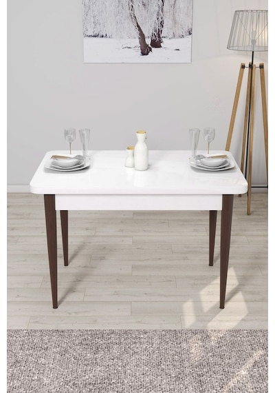 Canisa Concept Arp Serisi 70x110 Sabit Beyaz Masa Ceviz Ayak Mutfak Masası Masa Beyaz Ayakları Ceviz Canisa Concept Arp Serisi 70x110 Sabit Beyaz Masa Ceviz Ayak Mutfak Masası Masa Beyaz Ayakları Ceviz