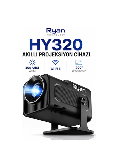 Akıllı Mini Projektör Ev Sinema Projeksiyon Cihazı 2gb Ram 16gb Rom Hy320