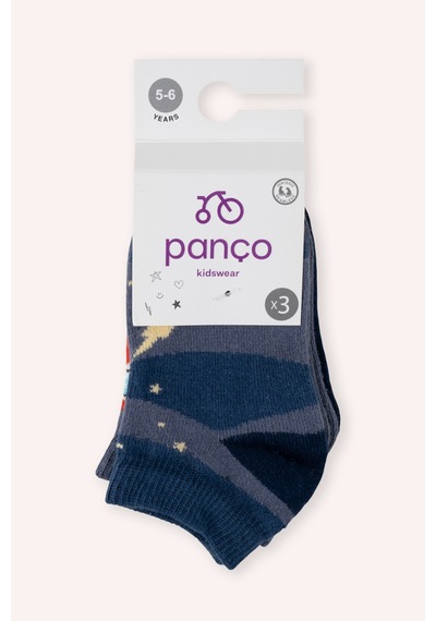 Panço Erkek Çocuk 3'lü Patik Çorap Seti 2512bk11005 Renkli