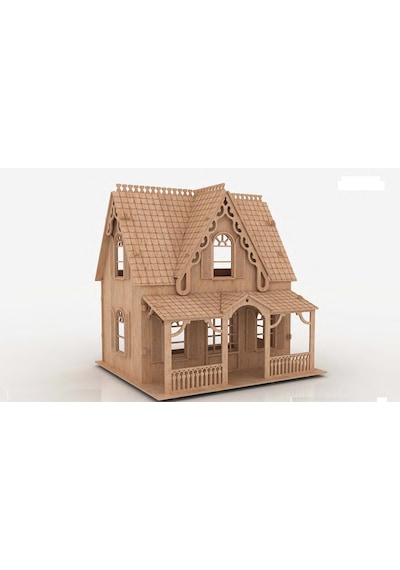 Çoçuk ve Yetişkinler için 64 Parça Boyanabilir 3D Ahşap Ev Puz