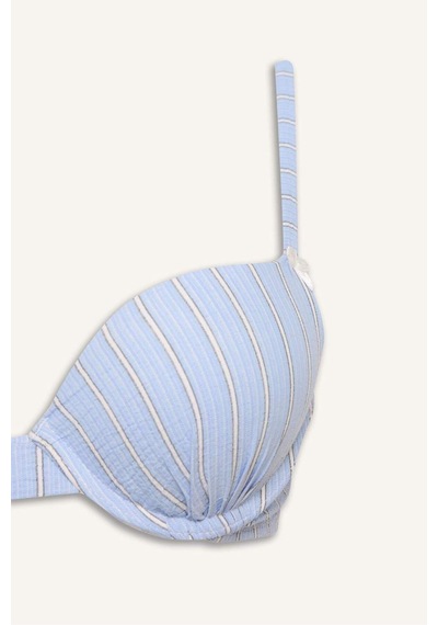 Defacto Poplin Kaplı Push Up Balenli Bra H3799ax26spbe550 Mavi-be550