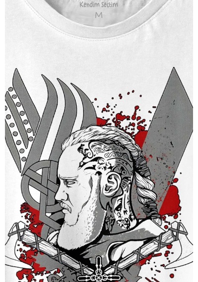Vikings Ragnar Lothbrok Vikingler Savaşçı Baskılı Tişört Unisex T-shirt 001