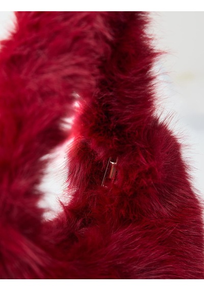 Jimmy Key Bordo Peluş Omuz Çantası 5ww375530562