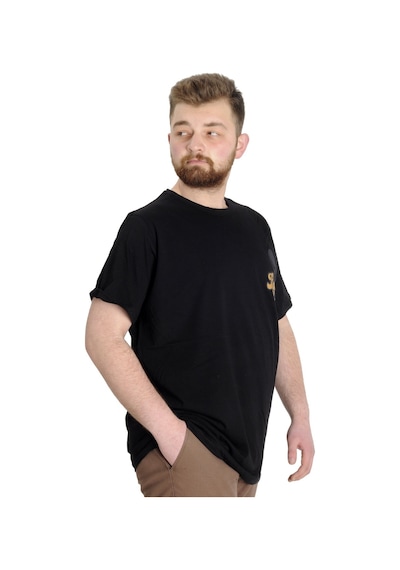 Mode Xl Büyük Beden Erkek T-Shirt Best Score 23134 Siyah 001