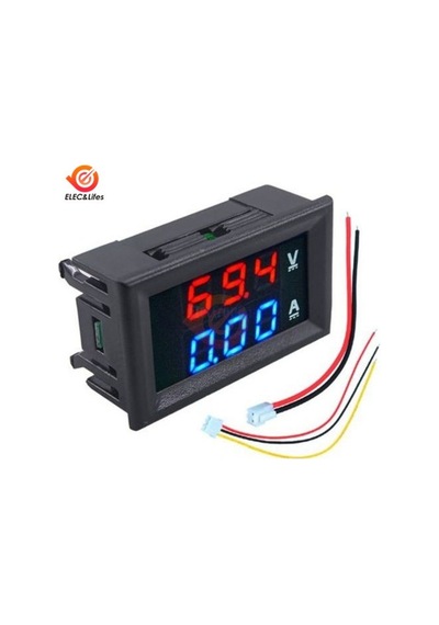 100v 3bit Kırmızı Mavi-m4430 Dc 100v 200v 500v 10a Elektronik Dijital Voltmetre Ampermetre 0.2 Kablo Bulucu & Test Cihazı 43850206