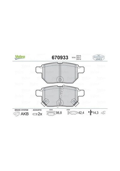 Valeo 670933 - Arka Balata Aurıs-corolla 1.4-1.6 Vvtı 07-10 1.4d