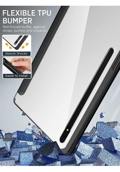 Samsung Galaxy Uyumlu Tab S9 Fe / S9 11inç Kılıf Grafiti Şeffaf Kalem Bölmeli X710 X716 X718 X510 X516