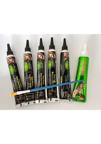Airbrush Tattoo Mega Geçici Dövme Seti + Tüp Kına 6'lı