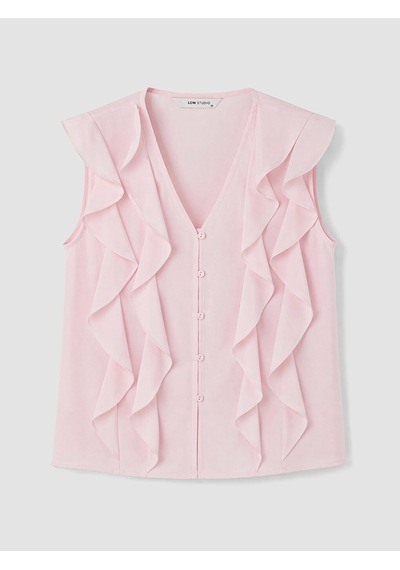 Lcw Studıo Pembe Modal Karışımlı Fırfırlı Bluz