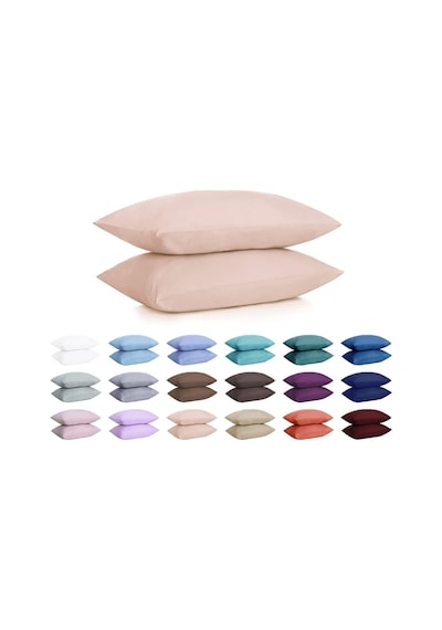 Lionas %100 Pamuklu Ranforce Yastık Kılıfı - Bej Krem - 2'li Set 50x70 - Krem