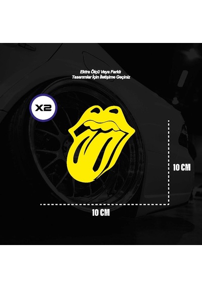 Dil Emoji Motosiklet Araba Laptop Sticker Yapışkanlı Folyo Sarı