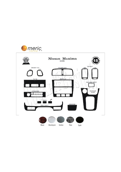 Meriç® Nissan Maxima Ön Torpido Kaplama 15 Parça 1995-2000 (530156875)