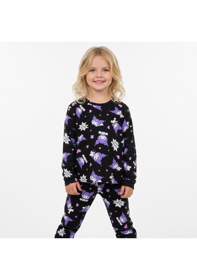Kuromi Kız Çocuk Pijama Takımı Sıyah