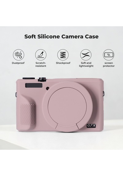K&f Concept K&f Canon G7x Mark Iıı Uyumlu Silikon Kılıf + Ekran Koruyucu / Mor Purple