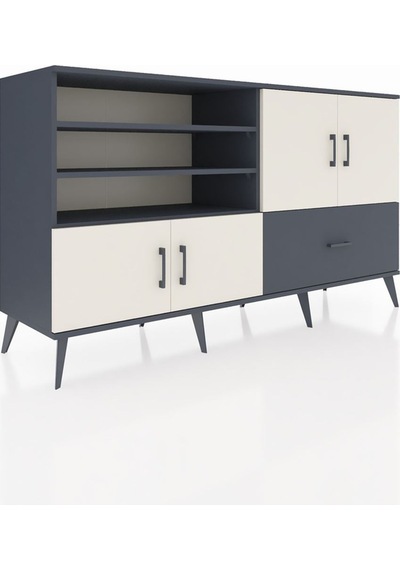 Hyperion Konsol 5 Raflı Tek Çekmeceli 4 Kapaklı 176x44x99 Antrasi Antrasit-aytaşı/antrasit Hyperion Konsol 5 Raflı Tek Çekmeceli 4 Kapaklı 176x44x99 Antrasi Antrasit-aytaşı/antrasit