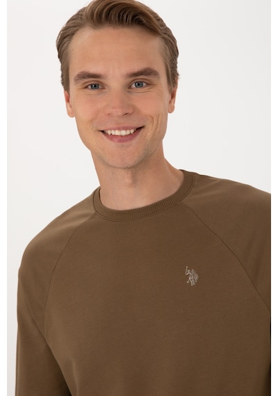 U.S. Polo Assn. Erkek Regular Fit Bisiklet Yaka Haki İnce Basic Sweatshirt 50313752-VR027 U.S. Polo Assn. Erkek Regular Fit Bisiklet Yaka Haki İnce Basic Sweatshirt 50313752-VR027