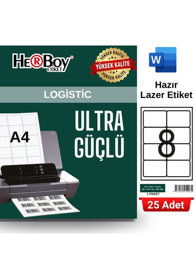 Herboy Hb-1008 99,1 X 67,7 Mm A4 Laser Etiket 25 Adet