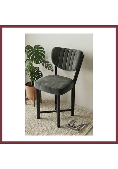 Storeşahin Sandalye 1 Adet Baby Face Kumaş Metal Modern Mutfak Sandalyesi Cafe Balkon Ofis Elma 9815 Antrast Shn0720 Çok Renkli