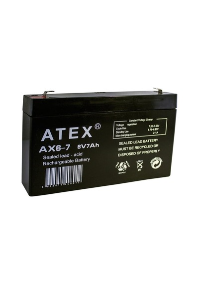 Atex Plus 6V 7Ah Bakımsız Kuru Akü