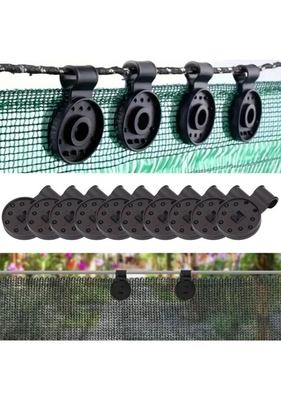 10 Adet Güneşlik Filesi Sabitleme Klipsleri, Gölgelik Bezi Ve Brandalar İçin Dayanıklı Plastik Kelepçe Kancalar Renkli 04546978