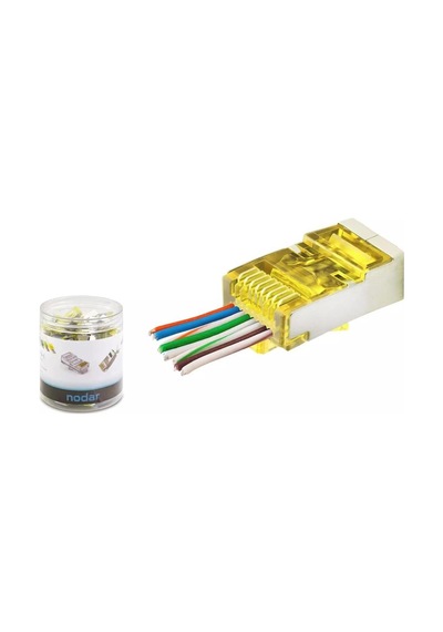 Nodar Nd2416 Sarı Cat6 Ezrj45 Metal Açık Uçlu Soket 8p/8c - 100adet