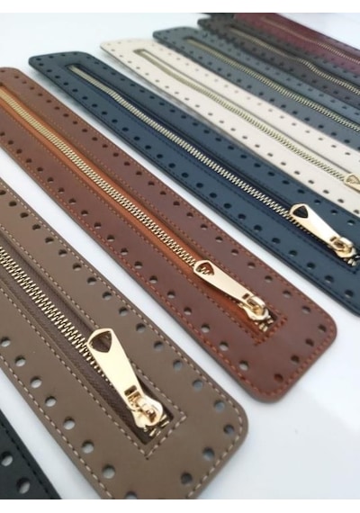 Angel Çanta Aksesuar Derili Fermuar Yeni Model Taba 30 Cm Light Gold