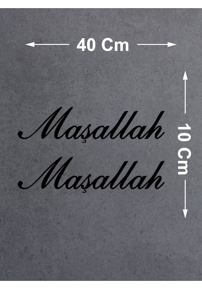 Maşallah 2 Adet Sticker - Araba Oto Motosiklet Karavan Cam Sticker - 00054 40X10 Cm